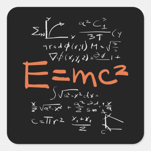 Physics Math Formula先生受講生EMC2 スクエアシール (正面)