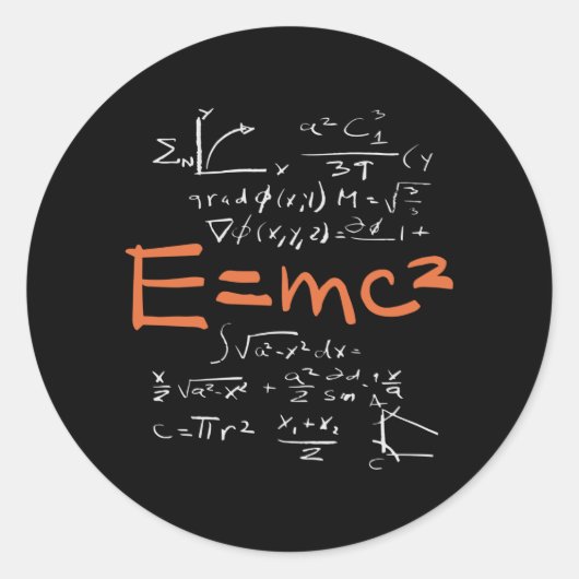 Physics Math Formula先生受講生EMC2 ラウンドシール (正面)