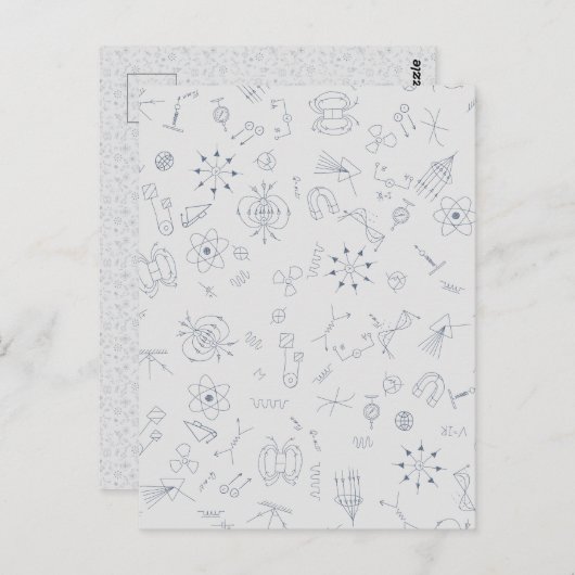 Physics scientific symbols pattern Postcard ポストカード (正面/裏面)