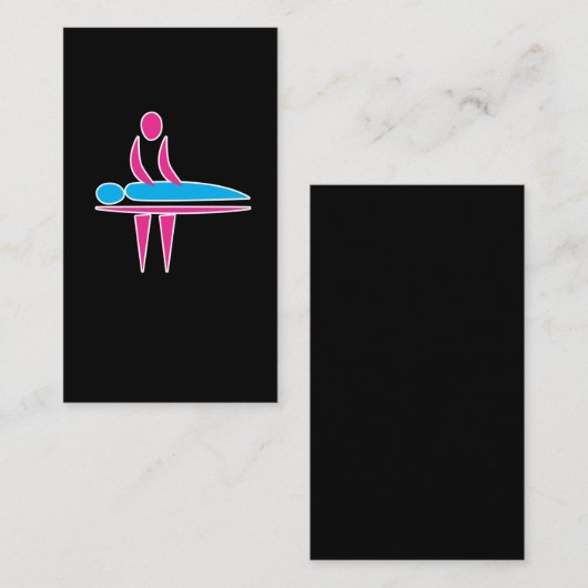 Physiotherapeutのマッサージ師のマッサージセラピスト 名刺 (正面/裏面)