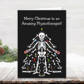 Physiotherapist Merry Christmas Tree Skeleton カード