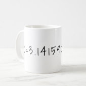 Piから10の小数点「π=3.14」を求める数学と科学 コーヒーマグカップ (正面左)