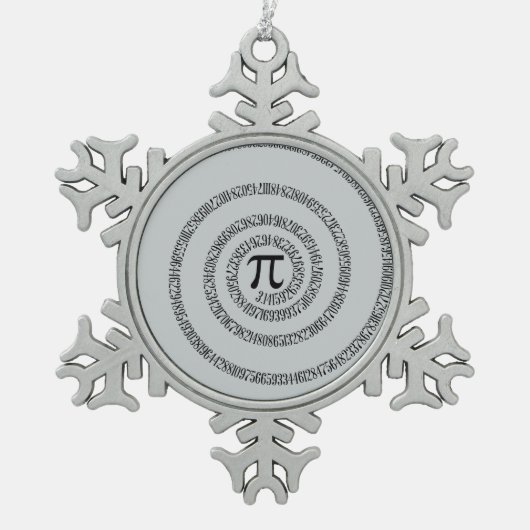 Piのかちりと言う音のためのねじれは灰色色を変えるためにカスタマイズ スノーフレークピューターオーナメント (正面)