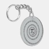 Piのかちりと言う音のための螺線形は変更の灰色色をカスタマイズ キーホルダー (正面左)