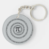 Piのかちりと言う音のための螺線形は変更の灰色色をカスタマイズ キーホルダー (裏面)