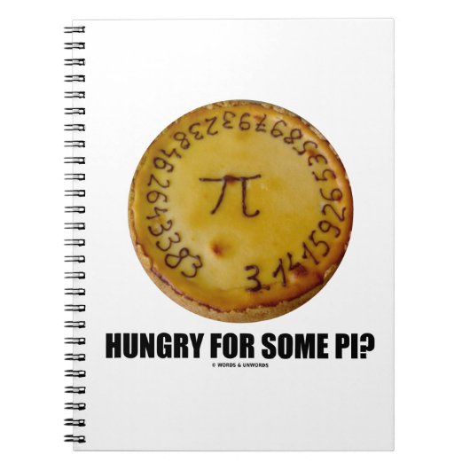 Piのために空腹か。 (焼いたなパイユーモアのPi) ノートブック (正面)