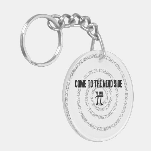 Piのタイポグラフィのスタイルのためのおたくの側面に来られる キーホルダー (正面左)