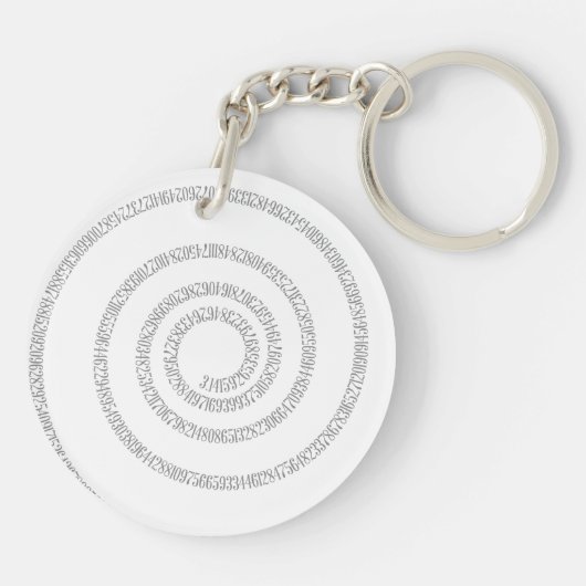Piのタイポグラフィのスタイルのためのおたくの側面に来られる キーホルダー (裏面)