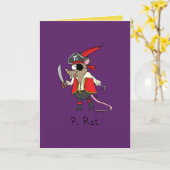 Piのラット-おもしろいな数学の海賊挨拶状 カード (黄色い花)