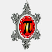 Piの年3/14/15 9:26:53 スノーフレークピューターオーナメント (左)