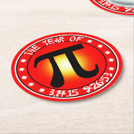 Piの年3/14/15 9:26:53 ラウンドペーパーコースター