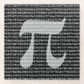 Piの数桁の数学定数 ガラスコースター (正面)