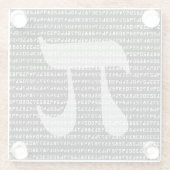 Piの数桁の数学定数 ガラスコースター (裏面)