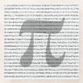 Piの数桁の数学定数 ガラスコースター (正面)