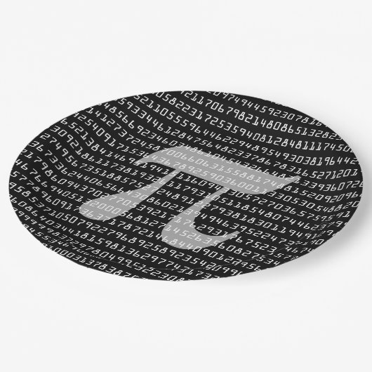 Piの数桁の数学定数 ペーパープレート (アングル)