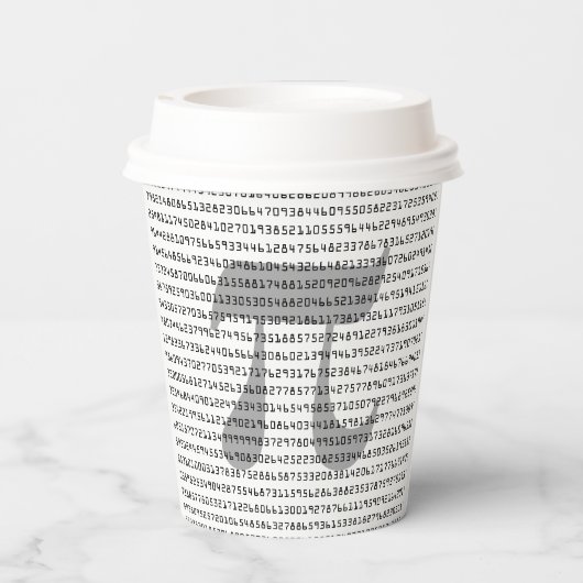 Piの数桁の数学定数 紙コップ (裏面)