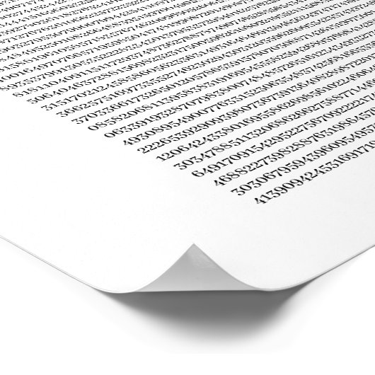 Piの最初の100,000桁 ポスター (角)