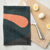 Piの最初の10,000桁（青とオレンジ） キッチンタオル (四つ折り)