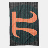 Piの最初の10,000桁（青とオレンジ） キッチンタオル (縦)