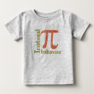 Piの記号の不合理な行動の乳児のTシャツ ベビーTシャツ
