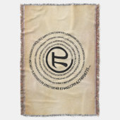 Piの記号、螺線形版 スローブランケット (正面縦)