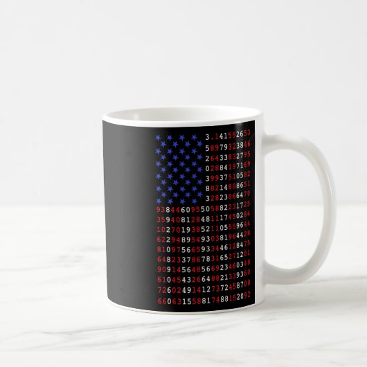Piアメリカ国旗の指おもしろい数Pi日Pi数学Sc コーヒーマグカップ (右)