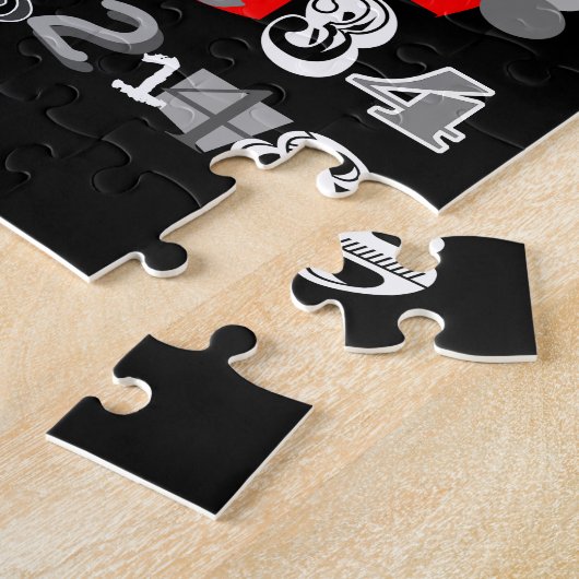 Piカッコいいの白黒の桁数 ジグソーパズル (側面)