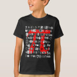 Piカッコいいの白黒の桁数 Tシャツ<br><div class="desc">ここに数学の愛好家のためのおもしろいデザインがある。100桁を超える桁まで計算されたpiが特徴。数字は様々な灰色の色合いで、それぞれ独自のフォントでユニークある。数字の後ろに鮮やかな赤のギリシャ文字piが表示される。</div>