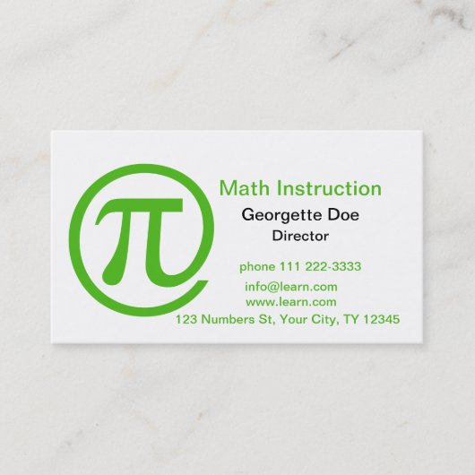 Piケリーの緑 名刺 (正面)