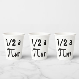 PiシンボルおもしろいPi-nt ©半Pint 8oz紙カップ 紙コップ