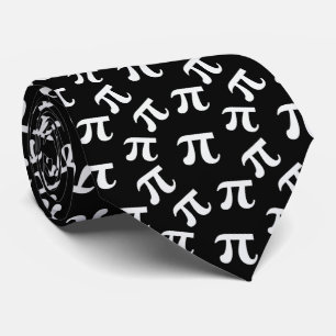 Piシンボルパターン白黒 モダン ネクタイ