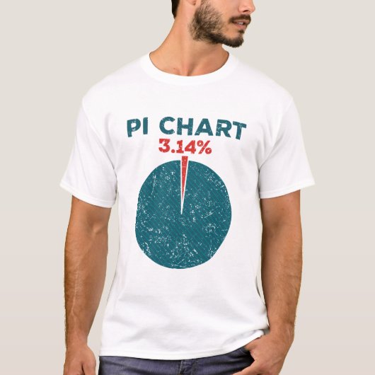 PiチャートおもしろいPi日計算先生 Tシャツ (正面)