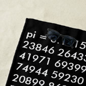 Piディジットの数学愛白黒のタイポグラフィ数 ビーチタオル (インサイチュ)