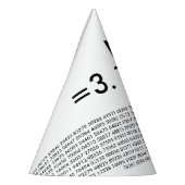 piディジットの数学愛pi= 3.14159 pi日の白黒 パーティーハット (左)