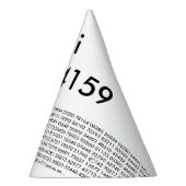 piディジットの数学愛pi= 3.14159 pi日の白黒 パーティーハット (右)