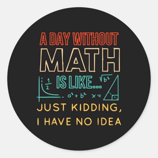 Piデイシャツレトロ数学のない日はJustのような ラウンドシール (正面)