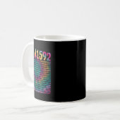 Piデザイン先生絞り染め3.14 Pi桁数Happy コーヒーマグカップ (正面左)