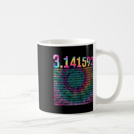 Piデザイン先生絞り染め3.14 Pi桁数Happy コーヒーマグカップ (右)