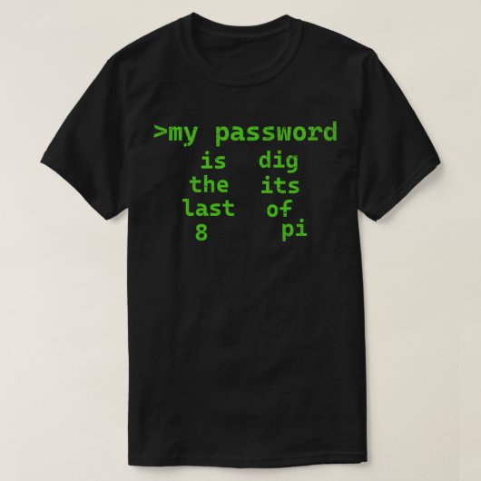 Piパスワード Tシャツ (デザイン正面)
