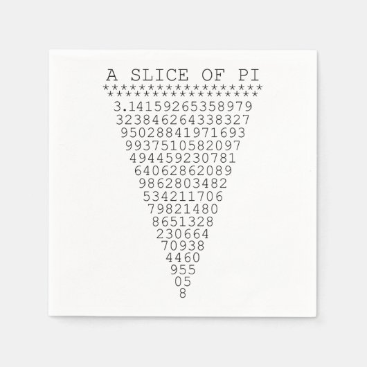 Piプレゼンテーションのスライス スタンダードカクテルナプキン (正面)