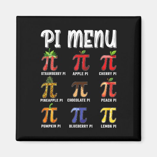 PiメニュおもしろいーPi 3.14数値演算先生円メニューメニュー マグネット (正面)