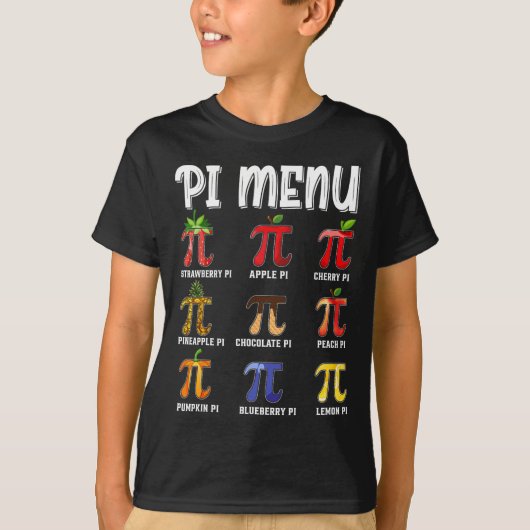 PiメニュおもしろいーPi 3.14数値演算先生円メニューメニュー Tシャツ (正面)