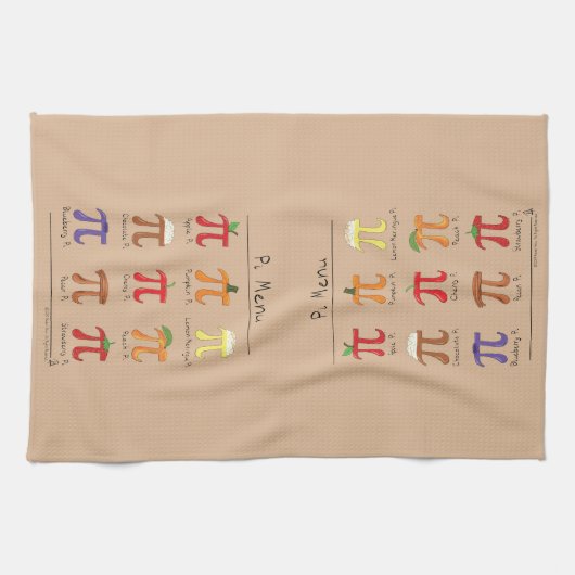 Piメニューかわいい数学Piデイベーキングキッチンタオル キッチンタオル (横)