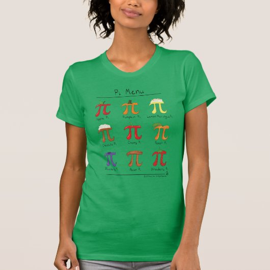 Piメニューかわいい数学Piデイ女性のTシャツ Tシャツ (正面)