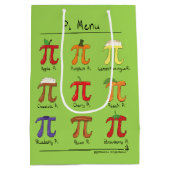 Piメニューかわいい数学Pi日のパーティーのギフトバッグ ミディアムペーパーバッグ (裏面)