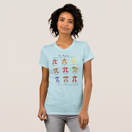 Piメニューかわいい数学Pi日の女性のTシャツ Tシャツ (正面フル)