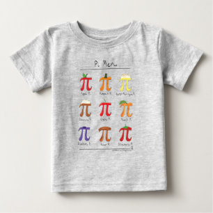 Piメニューかわいい数学Pi日の子供のベビーのTシャツ ベビーTシャツ