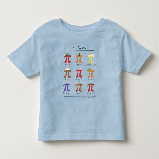 Piメニューかわいい数学Pi日の子供の幼児のTシャツ トドラーTシャツ (正面)