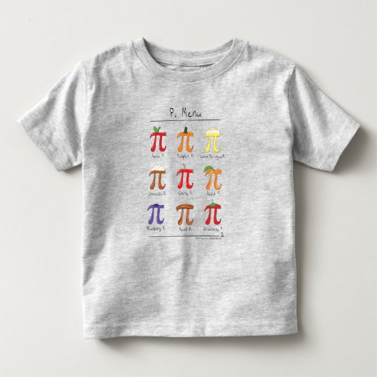 Piメニューかわいい数学Pi日の子供の幼児のTシャツ トドラーTシャツ (正面)