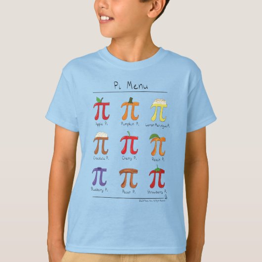 Piメニューかわいい数学Pi日の子供の男の子のTシャツ Tシャツ (正面)